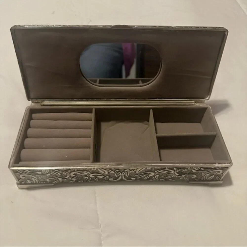 Vtg Godinger Silver 1992 Velvet-Lined Jewelry Box 9x4x2 | Quiet Luxury Decor